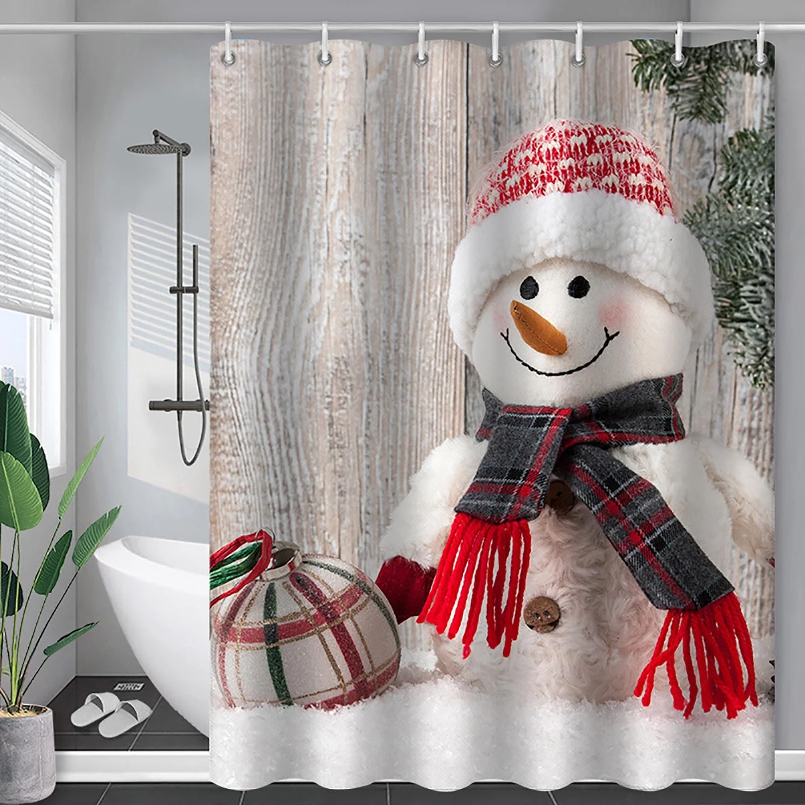 Christmas Themed Shower Curtains